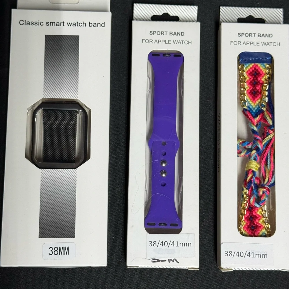 NEW Smart Watch 3PC Bands Set - Magnetic, Silicone and Braided size 38/40/41mm